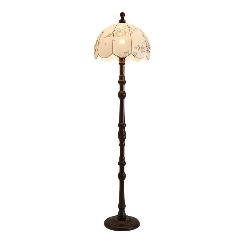 

French medieval style, solid wood floor lamp, wabi sand wind, living room sofa, vertical desk lamp
