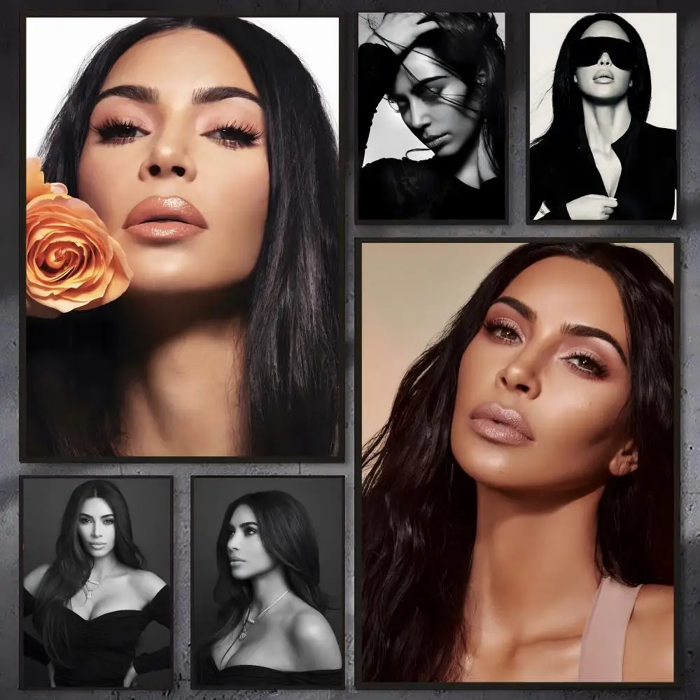 Influencer Kim Kardashian Poster Self-adhesive Waterproof Paper Sticker Coffee House Bar Room Wall Decor