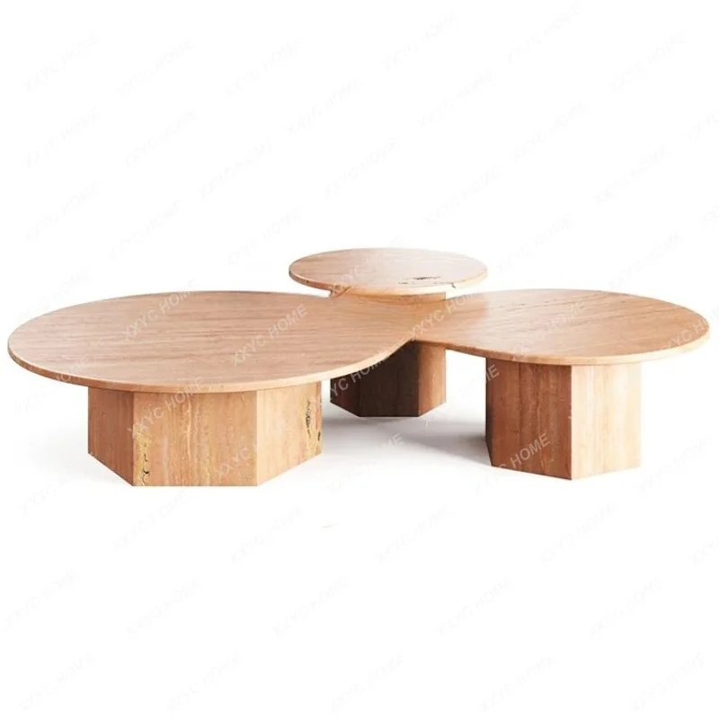 XX  Natural Stone Cave Coffee Table Creative Round Minimalist Size Apartment Coffee Table