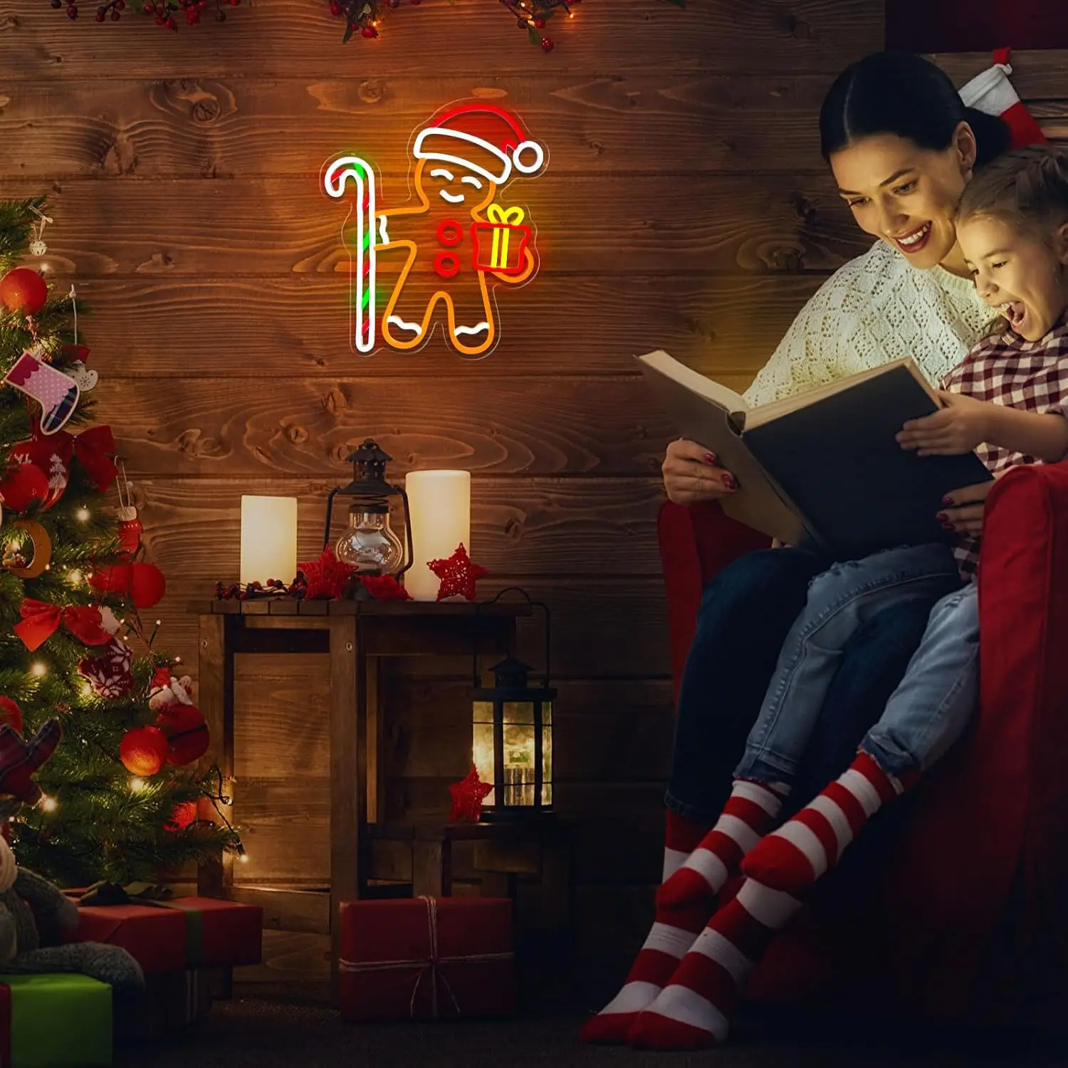 الزنجبيل رجل ضوء النيون تسجيل USB عكس الضوء LED النيون تسجيل لغرفة النوم غرف معيشة نادي بار رجل الكهف هدايا الحفلات جدار ديكور #5