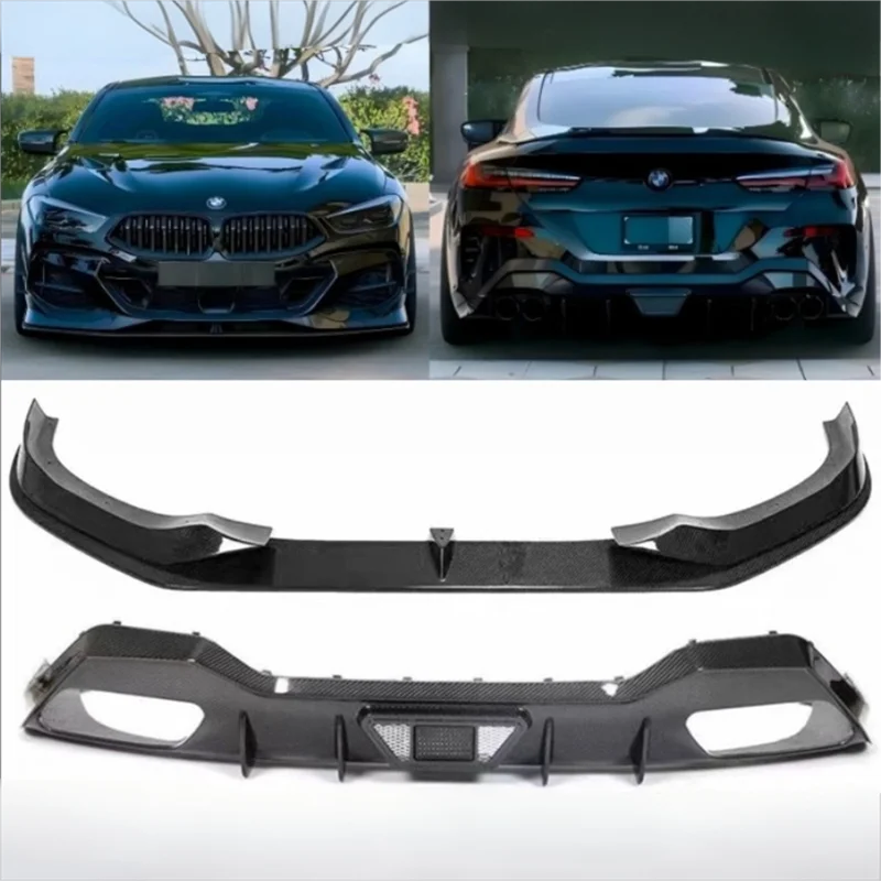 

For BMW 8 Series G14 G15 G16 840i 850 Real Carbon Fiber Front Lip Front Bumper Rear Diffuser Under Spoiler Splitter Body Kit