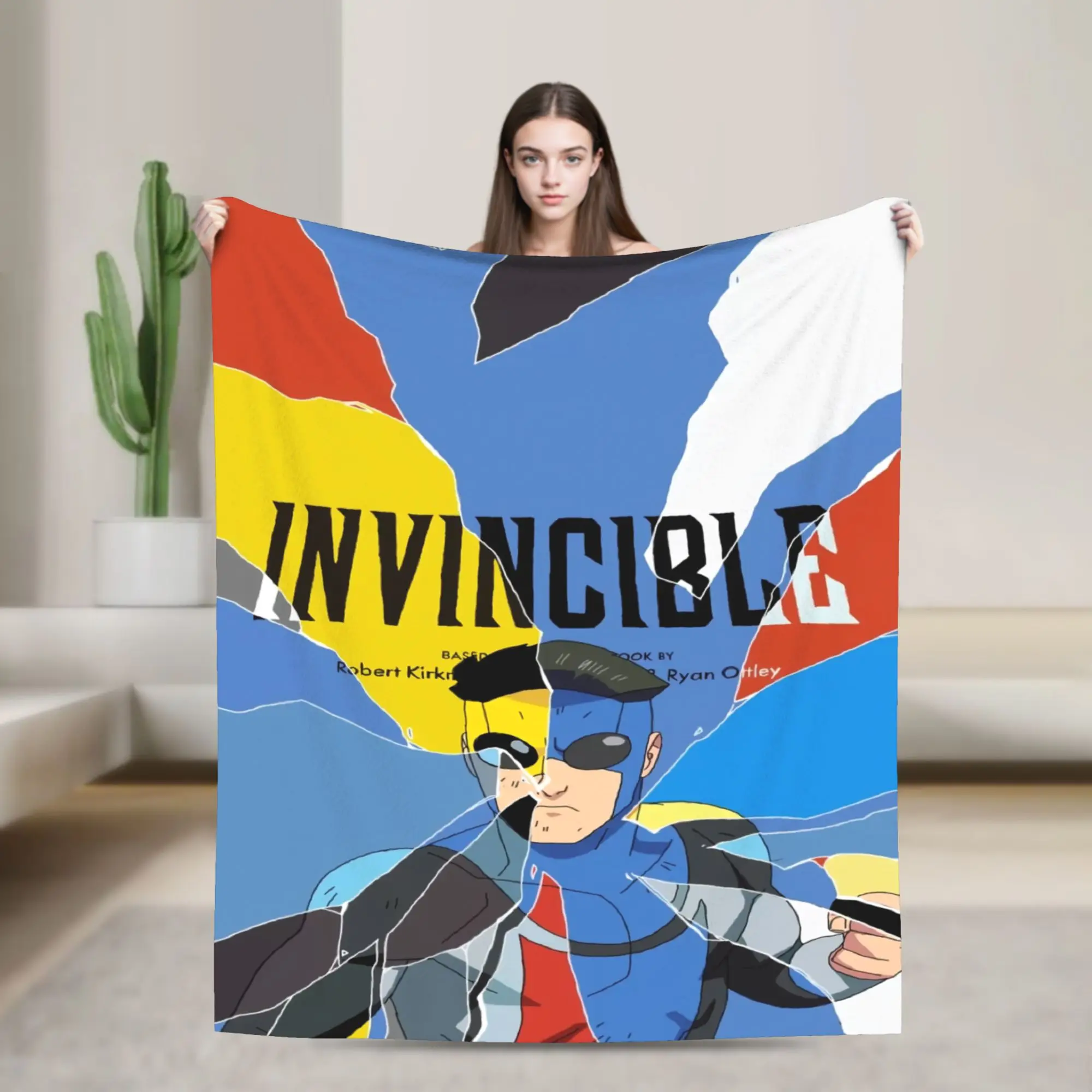Warm BlanketBoy Girl Picnic I-Invincible-S Throw Blanket  Flannel Bedspread For Home Decor Funny Sofa Bed Cover