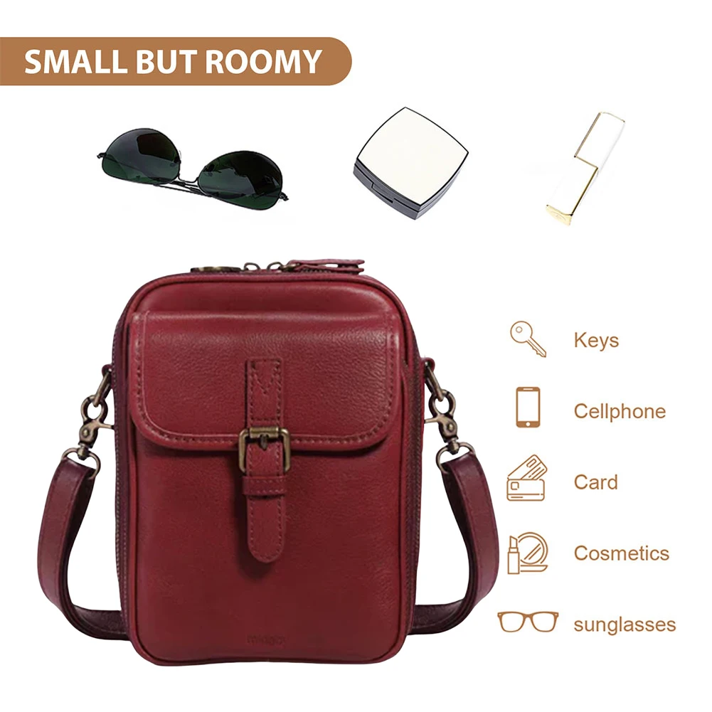 

Leather Zipper Shoulder Handbag Purse & Adjustable Removable Strap Mini Crossbody Purse Versatile Shoulder Purse for Women Men