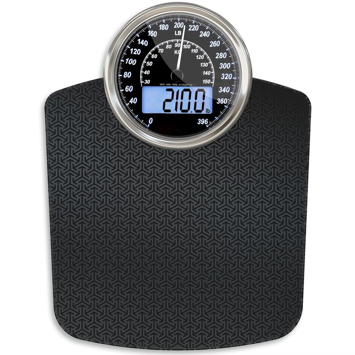

2-in-1 Analog & Digital Weighing Scale for Body Weight up to 400lbs - Thick Tempered Glass - Extra Large Display - Easy to Read