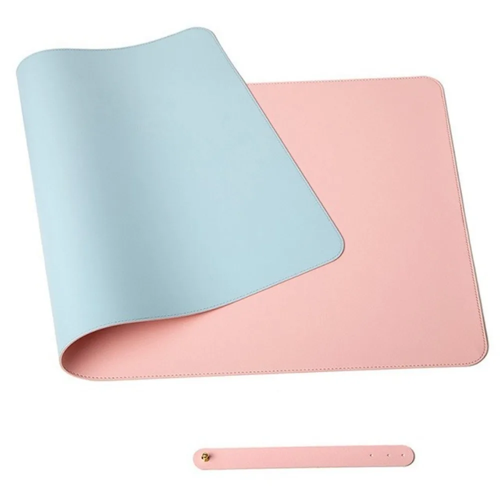 PU Leather Double Side Desk Mat Anti-Slip Soft Foldable Mouse Pad Waterproof Collapsible Writing Mat Writing Desk