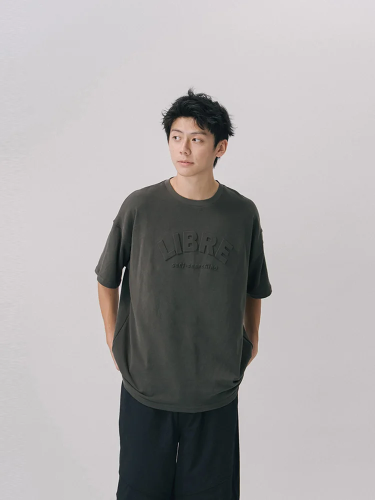 

Футболка Queenop осенне-зимняя уличная хлопковая свободного кроя с текстовым принтом, повседневная универсальная, с круглым вырезом и широкими рукавами