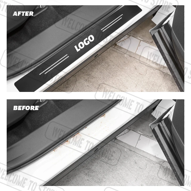 4/5 قطعة ل IVECO اليومية S-WAY T-WAY X-WAY DAILY 4X4 شعار السيارات عتبة الباب ألياف الكربون سيارة ملصق حامي الجذع الباب الخلفي
