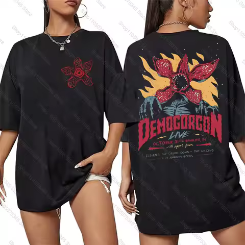 Eddie Munson The Demogorgon T Shirt Men Women Cannibal Flower Monster Print Fashion High Street High Quality Cotton T-shirts