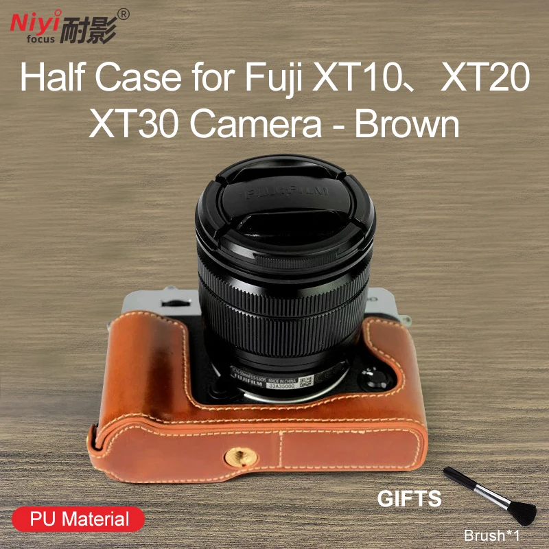 PU Leather Camera Base For Fujifilm X-T10 X-T20 X-T30 Half of Body Base Protect Bag for Fuji XT10 XT20 XT30 Camera Accessories