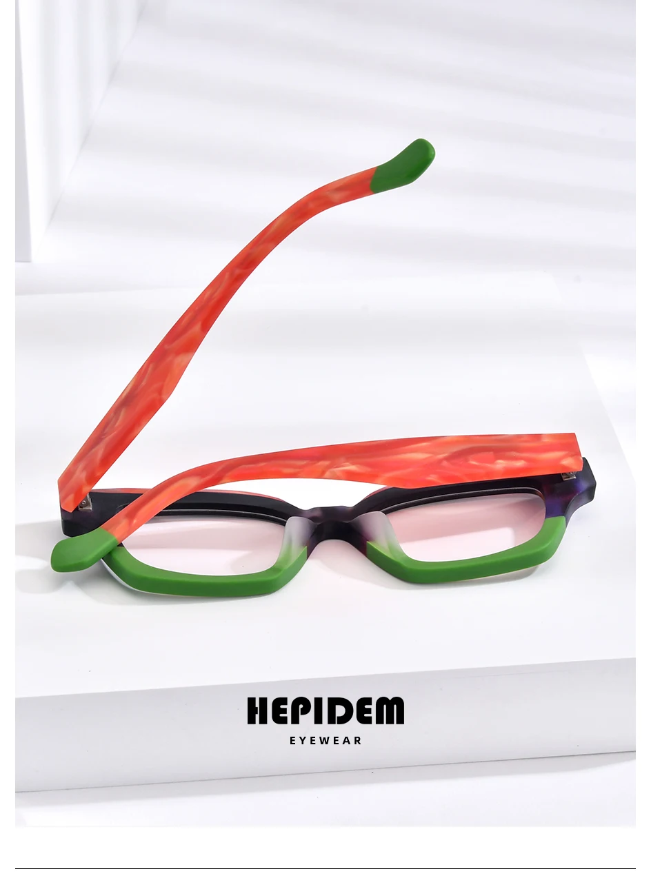 HEPIDEM Acetat Brille Männer Marke Designer Oversize Große Größe Brillen Rahmen Japanische Handgemachte Brille Männer Dicke Brillen 9374 – Detail 15