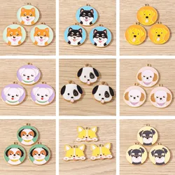 10pcs Cartoon Animal Charms Enamel Dog Puppy Charms Pendants for Jewelry Making Necklaces Earrings Bracelets DIY Crafts Supplies