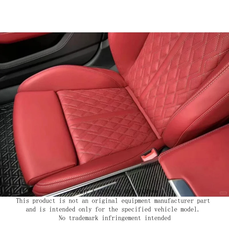 Upgraded Red Leather Electric for Audi Custom Quilted Pattern Ergonomic Car Seats