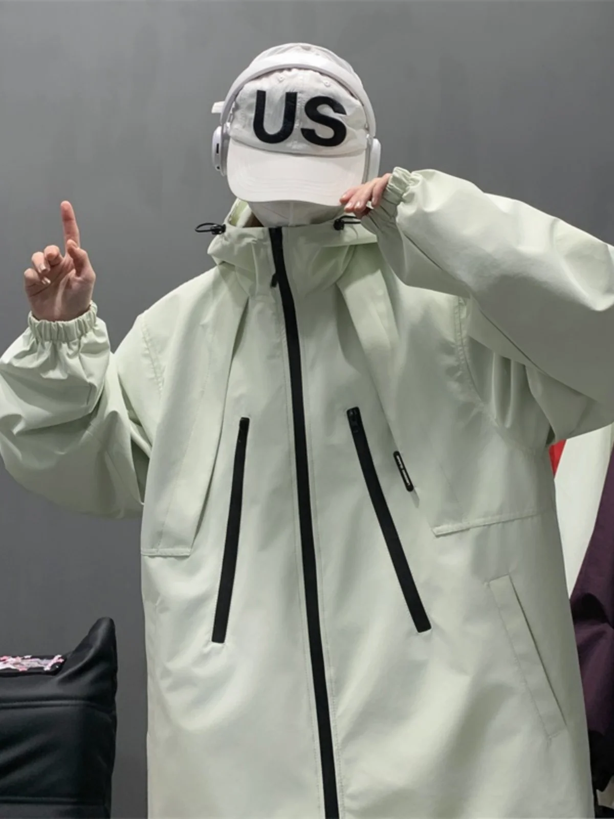 

Мужская уличная куртка в американском стиле, рабочая одежда, весенне-осенняя, свободного кроя, ветрозащитная, на молнии, однотонная, с декоративными элементами