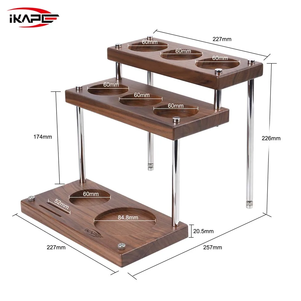IKAPE Organizador de utensilios de café, herramientas de almacenamiento de manipulación y distribuidor, para accesorios de café expreso de 51/54/58MM, 3 niveles de herramientas de almacenamiento