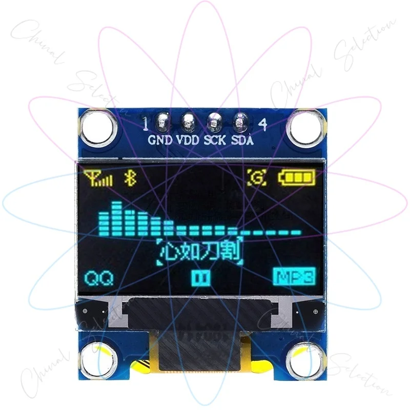 OLED 0.96 inci layar LCD 12864 warna modul I2C IIC antarmuka tampilan