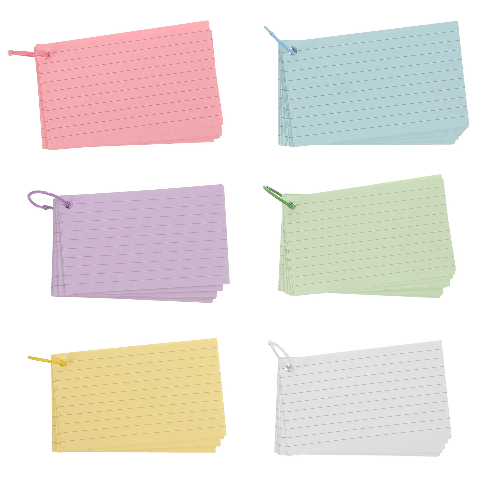 Study Stationery Index Cards with Ring Portable Blank Flashcards Hole Puncher Single Supplies Lined Binder Simple Style Memo