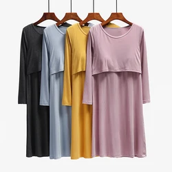 Pregnancy Nursing Pajamas Sleepwear Pregnant Pajamas Mother Breastfeeding Nightgown Elegant Maternity Nursing Dress