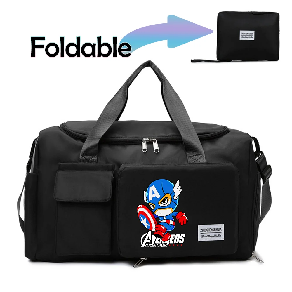 Captain America Gym Bag Men Large Capacity Waterproof Trip Excursion Packet Cute Cartoon Sports Tote Shoulder Bags Gift Hot