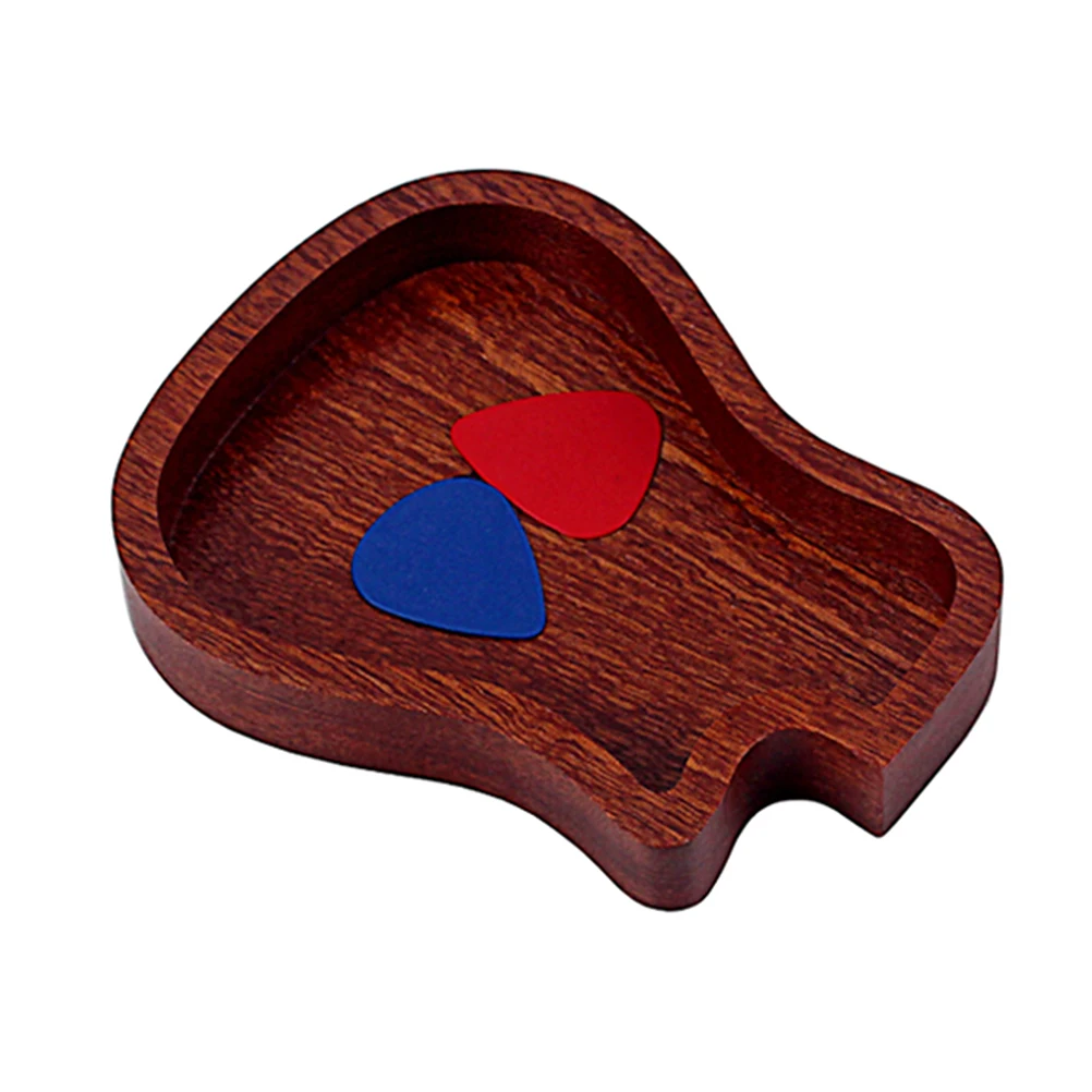 

2pcs Wooden Guitar Pick Holder Storage Box Picks Included Durable Polished Design For Guitarists Bass Players Gift Accessory