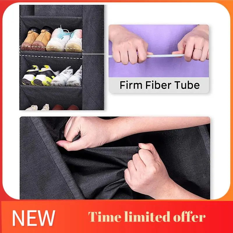 

Over The Door Shoe Organizer For Closet With Largedeep Pockets, Narrow Shoe Rack For Door Hanging Boot Storage