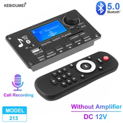 Bluetooth 5.0 MP3 Decoder Board 12V MP3 Player Audio Player with Remote Control FM Radio Module Support Call Recording TF USB