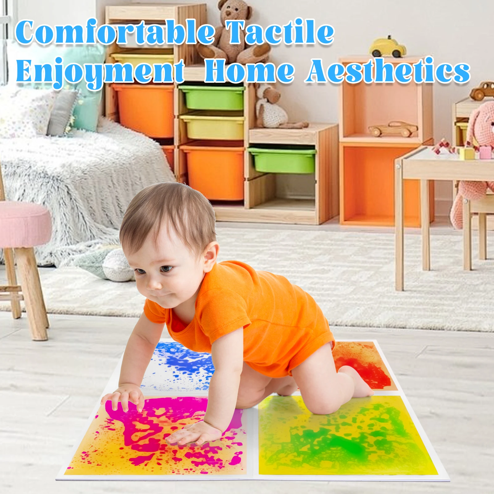 4 szt. sensorycznych płytek podłogowych dla maluchów i mata do zabawy dla dzieci, idealne do wczesnej edukacji, miękka mata do zabawy dla dzieci.