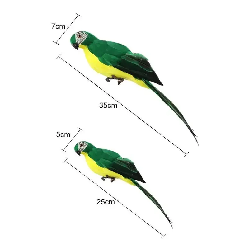 35cm Simulation Parrot Creative Handmade Foam Feather Macaw Lawn Figurine Ornament Fake Animal Bird Garden Prop Decoration