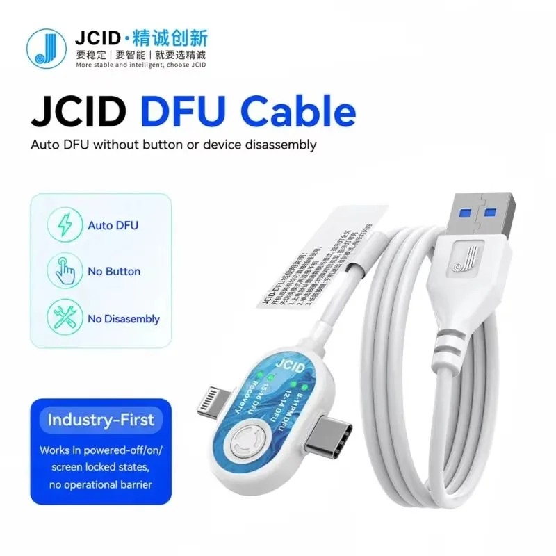 JCID DFU Cable Auto DFU Without Button or Device Disassembly, Dnables Deep Flashing Work in Powered-off Disassembly to Repair
