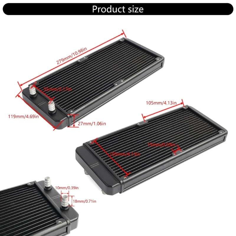 Radiatori raffreddamento ad acqua Radiatori a 18 tubi SRL240F10 Radiatori a calore Radiatori con scambiatore in PC