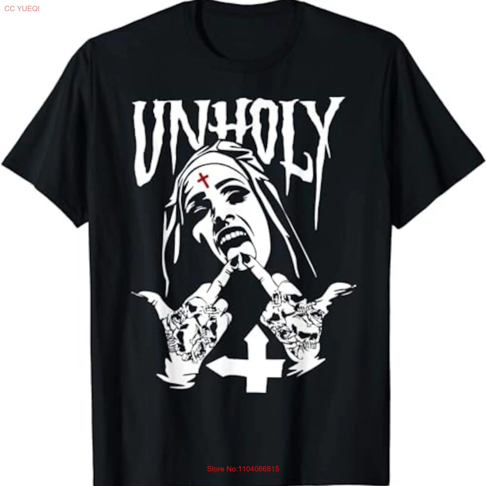 

Забавная ужасная футболка Unholy Nun с длинным рукавом 100565