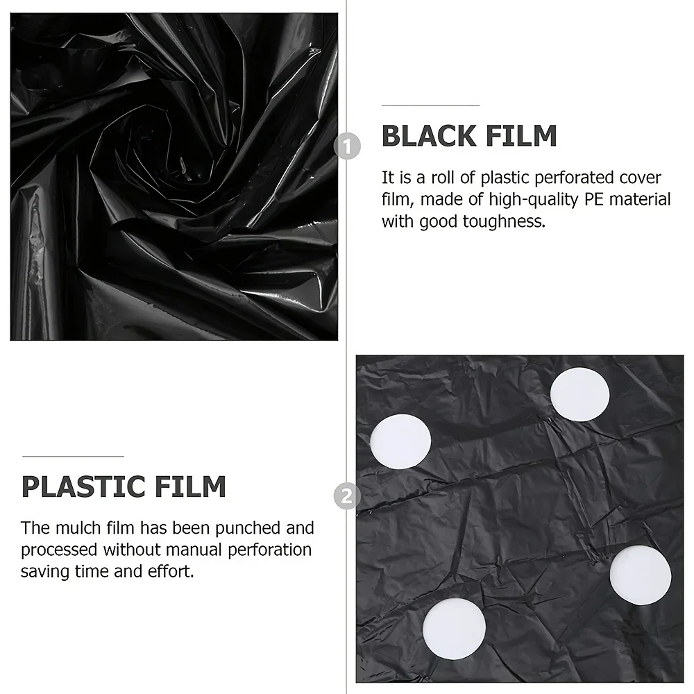 Wachsen Sie Ihr Gemüse mit unserem hochwertigen MulchFilm aus schwarzem Kunststoff – perfekt für Gewächshäuser und Pflanzenschutz! – Detail 6