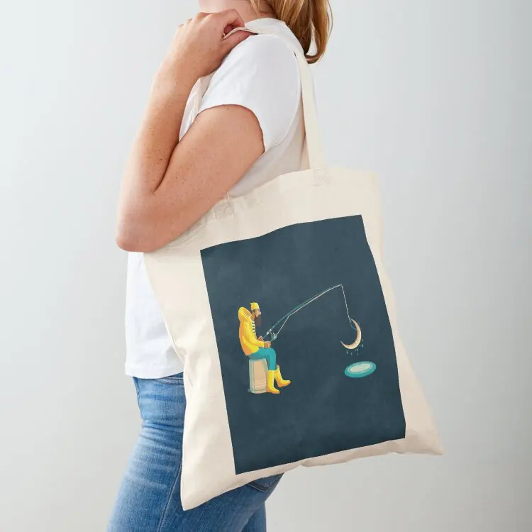 

Moon fisherman Tote Bag eco bag folding tote bag screen Canvas stote tote men's