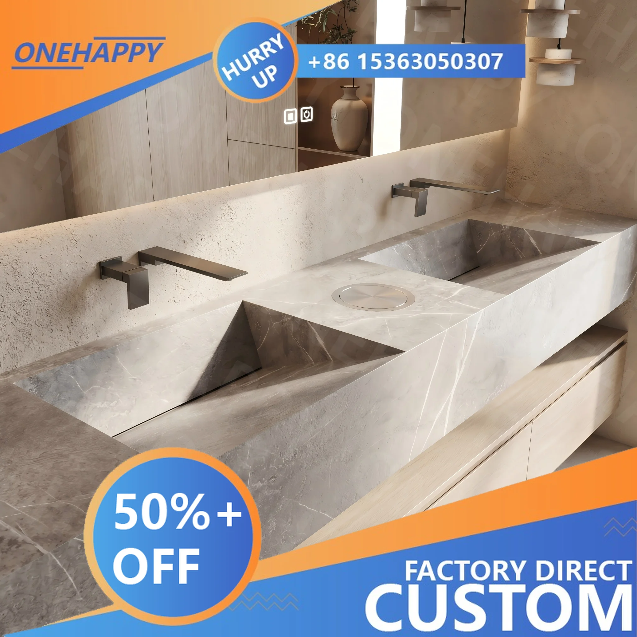Any Size Custom Marble Seamless Stone Vanity Set Customizable Vanity Set Designer Sink Bathroom Sink Vanity Storage Cabinet Home