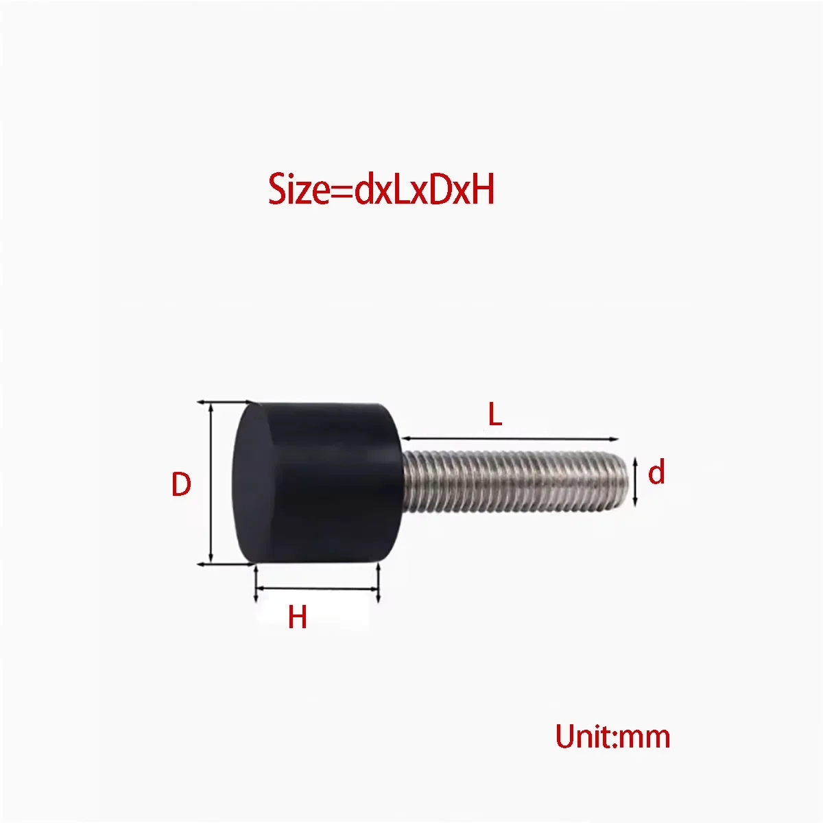 

70A Polyurethane Coated Screws, Stainless Steel Rod, Shock Absorbing Anti - collision Nails, Urethane Head Bolts M3M4M5M6M8-M16