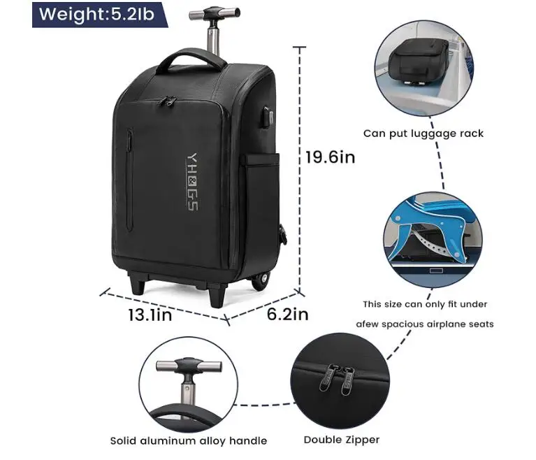 Brand Aoking Men Business Trolley backpack Rolling Backpack  Waterproof Backpack with Wheels for Business Laptop  Carry on Bag