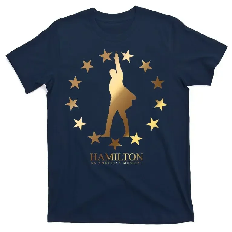 Hamilton An American Musical Golden Stars T-Shirt 100% Cotton O-Neck Summer Short Sleeve Casual Mens T-shirt Size S-3XL