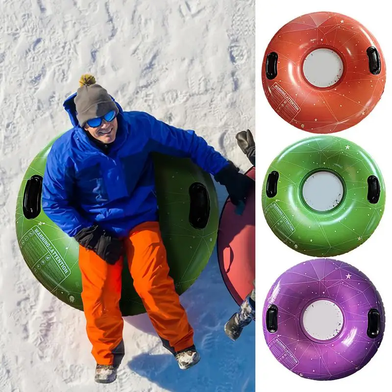 Snow Tube Reusable Inflatable Sleds With Handle Funny Snow Tubes Sled Winter Outdoor Fun Toys For Family Activities Outdoor