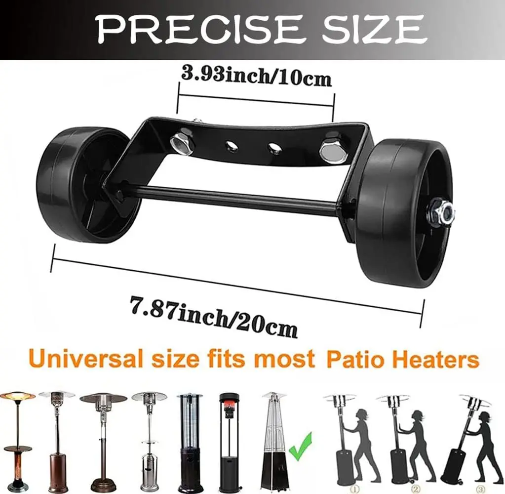 Patio Heater Wheel Kit-Easy to Move/Install-Gas Patio Heater Replacement  Movable Wheel, Patio Heater Parts Outdoor Umbrella Gas