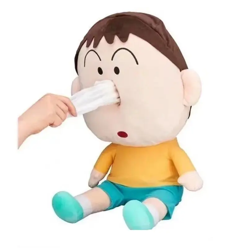 Creative BooChan Shaped Plush Tissue Box Japan Anime Snot Boy Boo Chan Plush Stuffed Doll Toys For Boys Girls Kids Funny Gift