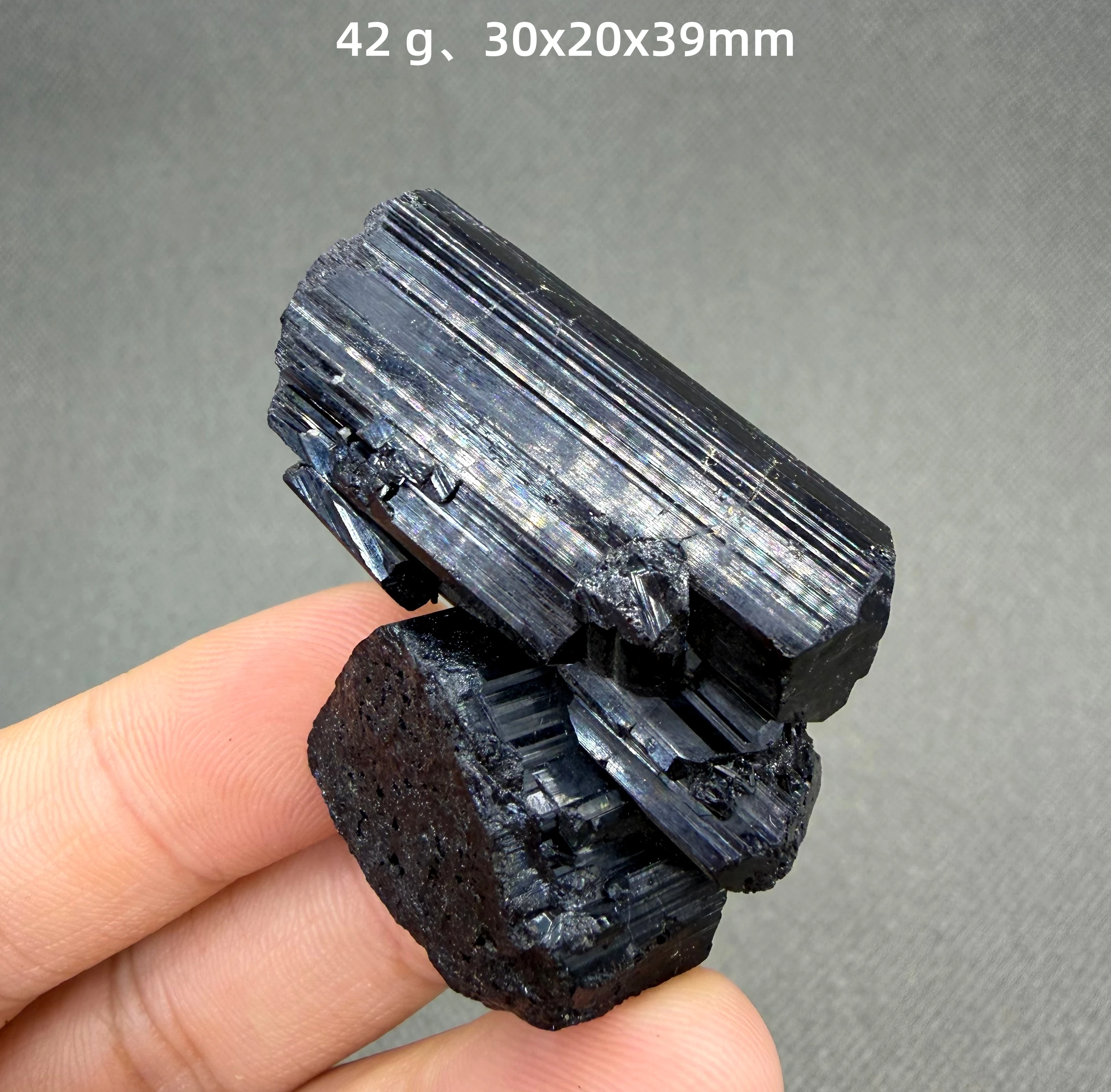 Natural Tanzania Shiny black tourmaline mineral specimens + healing quartz crystals and stones rock gemstone