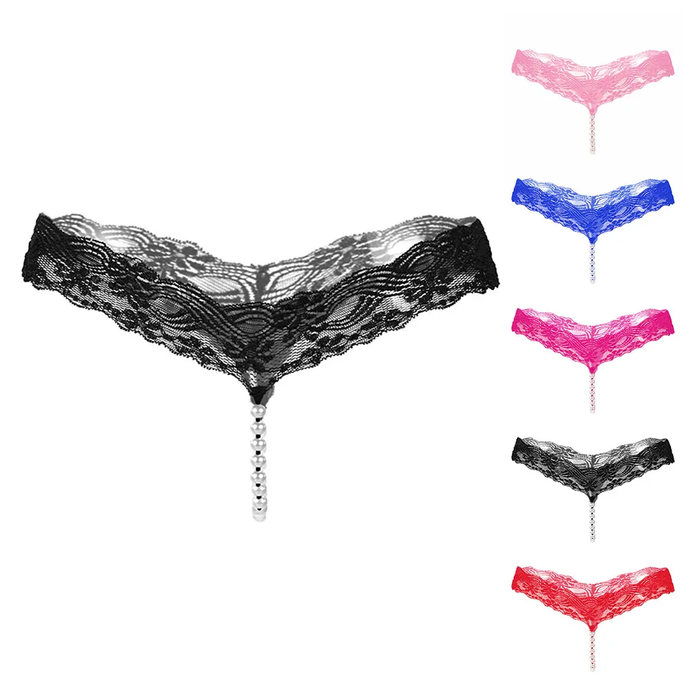 T-الظهر ثونغ سيور الملابس الداخلية الملابس الداخلية سراويل النساء G سلسلة مثير شفاف فو اللؤلؤ انظر من خلال ملابس خاصة #1