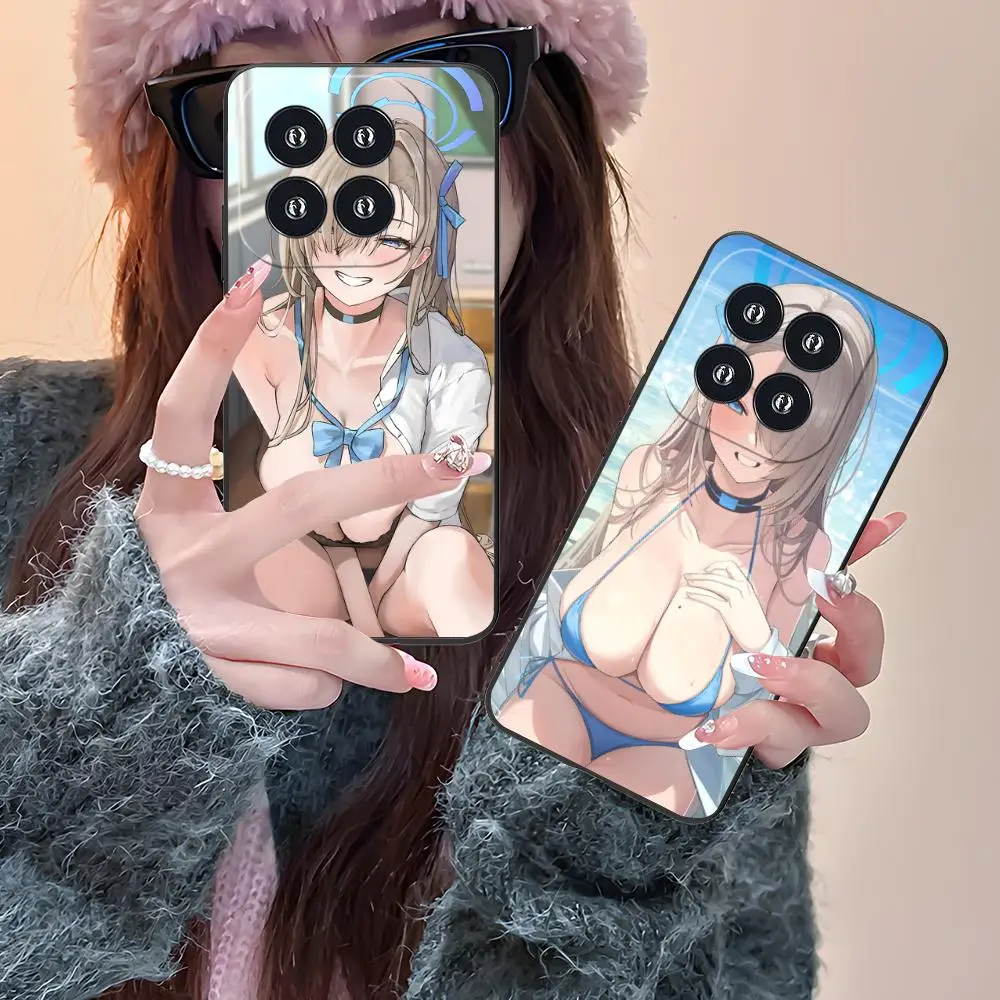 الأزرق الأرشيف Asuna حافظة هاتف محمول ل Xiaomi 15 14 13 12 Mi 11 T Ultra Lite Pro S X 5G اللون واقية غطاء فاخر جميل