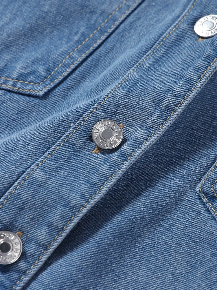 Denim-Kurzarm-Crop-Top und Skort-Set für Damen, Sexy V-Ausschnitt, Einreihige Oberteile, Hochgeschnittene Culottes, Schicke Damen-Partykleidung, Neu – Detail 9