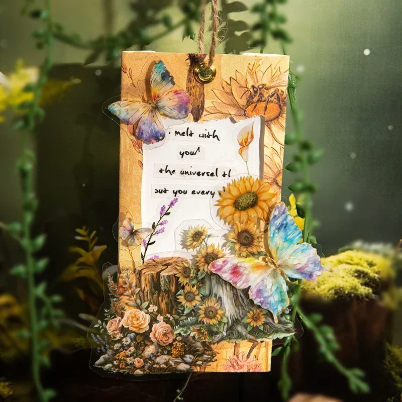 

10 шт., наклейки серии Stumps Corner в упаковке, домашний справочник, пень, гриб, украшение, нижние наклейки с растениями, альбом для скрапбукинга 142*93 мм