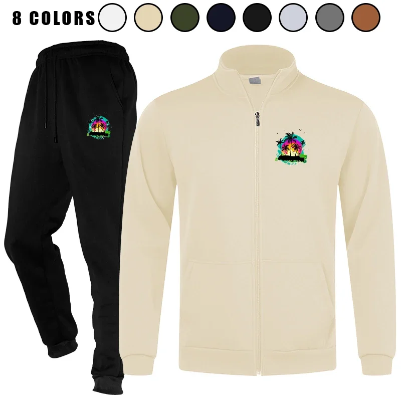 

Mens Tracksuit Jogging Sports Sweatsuit Comfortable Casual Athletic Pants 2 Piece Full zip Jacket Outfits