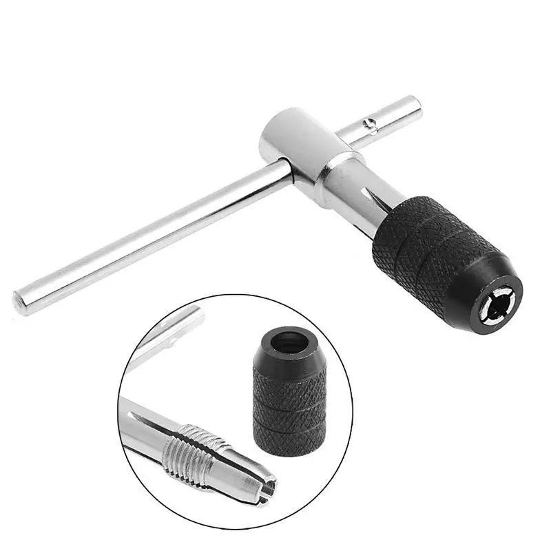 Adjustable Ratcheting Tap Wrench T-Handle Reamer Hand Tool Steel Home easy-M6 Useful Accessories High Quality