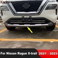 For Nissan Rogue X-trail T33 2021 2022 2023 Chrome Car Front Bottom Bumper Cover Trim Head Grille Molding Strip Accessories