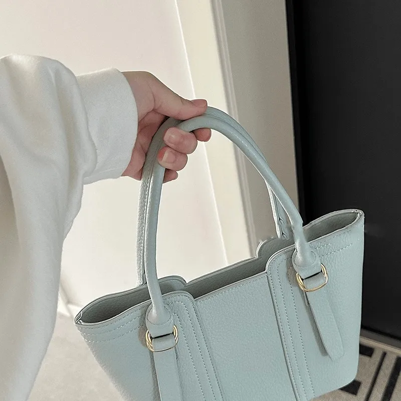

JIAERDI Mint Green Simple Large Capacity Shoulder Bag Women 2025 New Spring Summer Tote Bag Ladies Versatile Fashionable Handbag