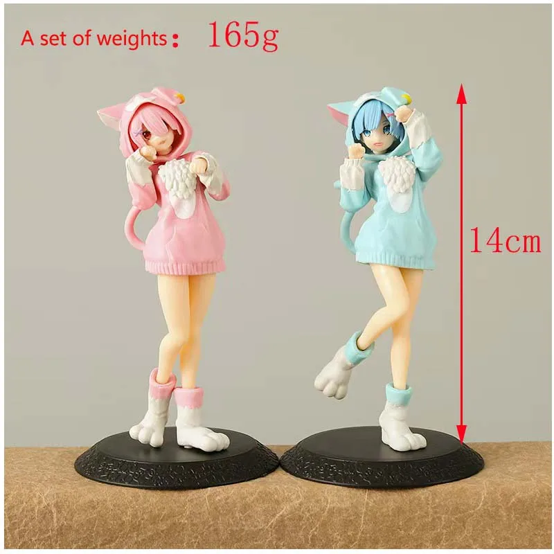 New model  Anime Rem Emilia Cat RE: Living From Scratch In Another World, Characters In Different Colors, Static Toys, Gifts view 6