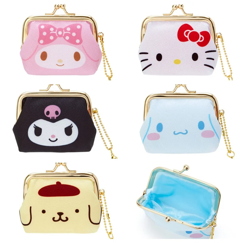 

Мультяшный кошелек Sanrio Mini Zero Kawaii Hello Kitty Kuromi Cinnamoroll Mymelody Аниме Ключ многофункциональная сумка для карт праздничный подарок